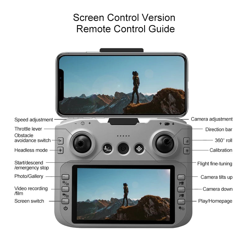 D36 Drone 4K HD Aerial Photography Dual Cameras Screen RC Quadcopter with Dynamic Lighting Optical Flow UAV Toys Gifts