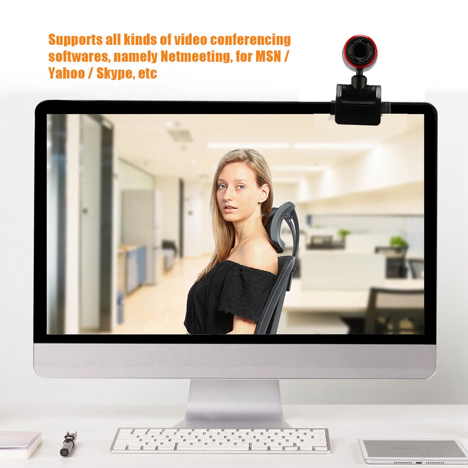 Desktop Camera USB2.0 with MIC HD Webcam Web Camera Cam 360 Degree for Computer PC Laptop for Skype / MSN Web Camera USB Camera