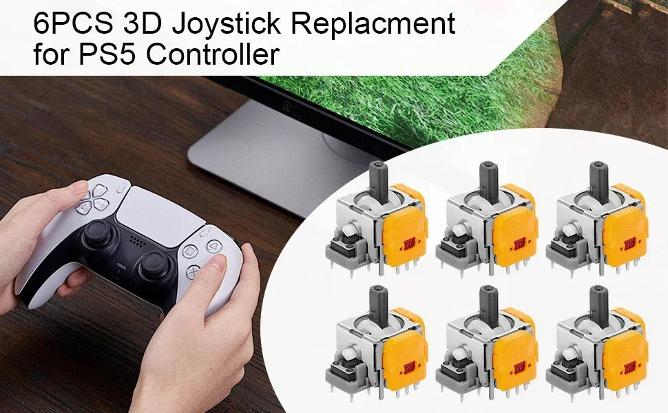 Hall Effect Joysticks for PS5 Controller, 3D Analog Sensor Wheel Thumbsticks Replacement for PlayStation 5 Controller