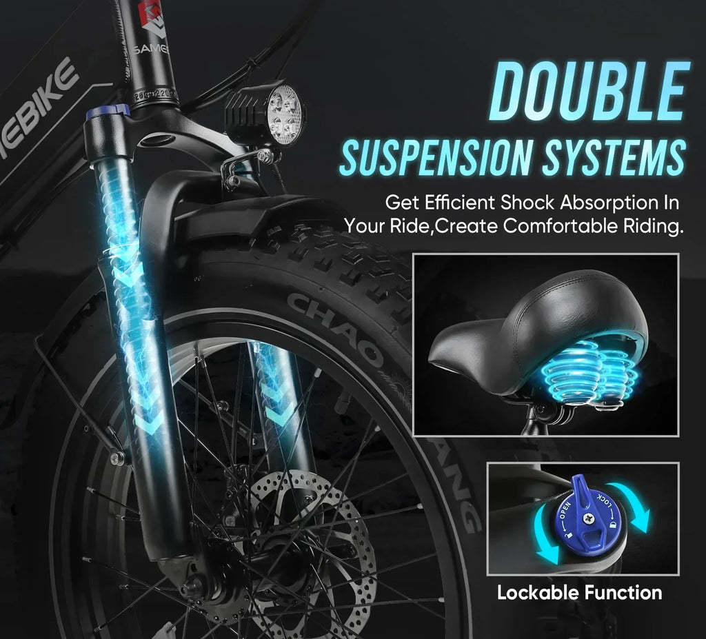 20*4.0 inch fat tire folding electric bicycle, 750W motor urban mountain E-Bike, 48V13AH battery adult electric scooter