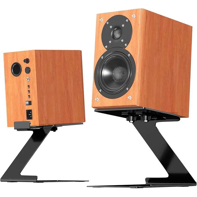 Desktop Speaker Stands 1 piece Carbon Steel Cantilevered Speaker Bracket with Vibration Absorption Pad for Computer Monitors