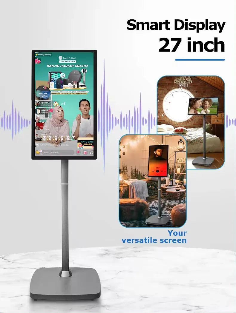 21.5 Inch Interactive Smart Display TV Android Operated In-Cell Touch Monitor Fitness Video Games USB Movable LCD Screen