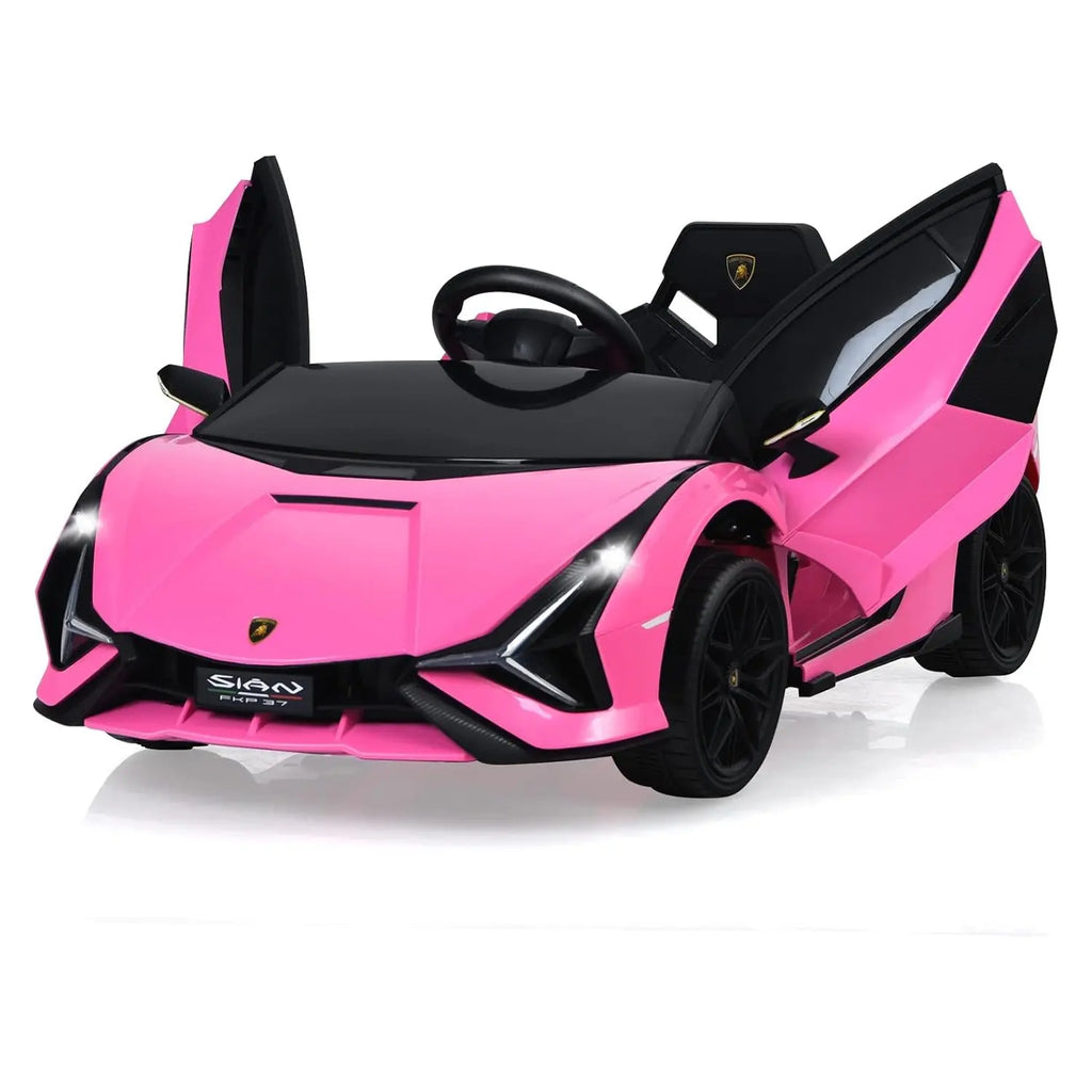 12 V Lamborghini Children's Electric Car, with 2.4 G Remote Control, with Radio, Music and LED Headlights, for Age 3–8 Years