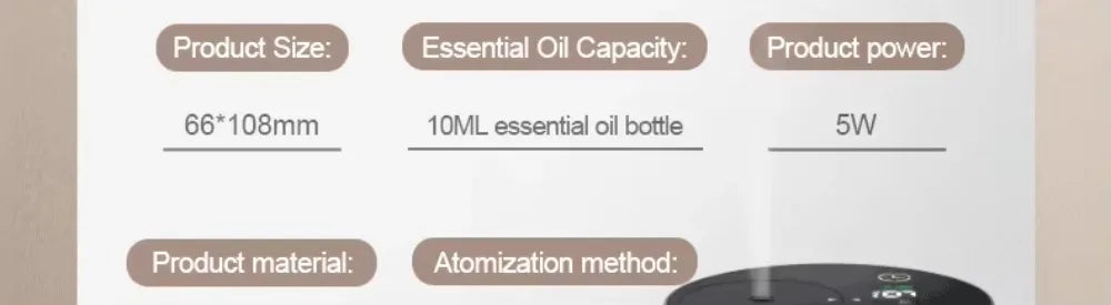 Portable Oil Diffuser Aroma Diffuser Car Air Freshener Electric Essential Oil Diffuser Mini Humidifier Scent Machine For Home