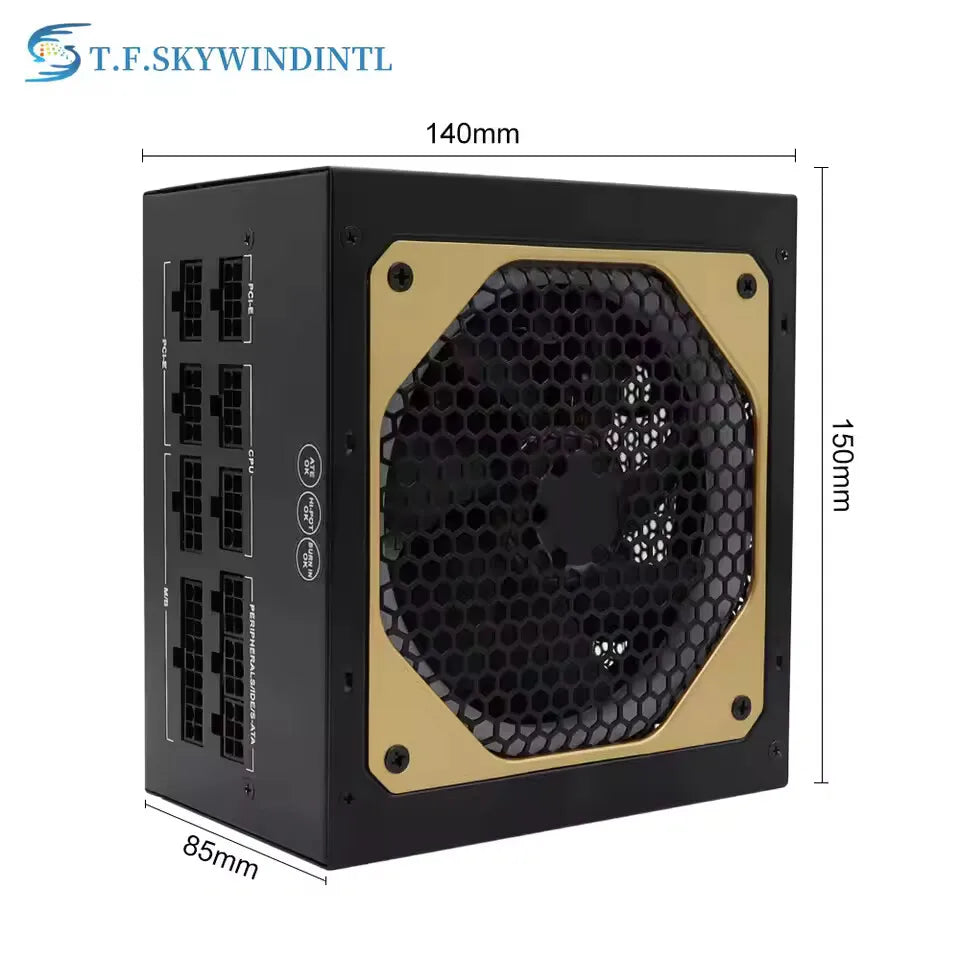 1000W RGB Dual CPU PC PSU PC Power Supply For Computer Gaming PFC Silent Fan ATX Support 3070/3080/3090 GPU Card Full Modular