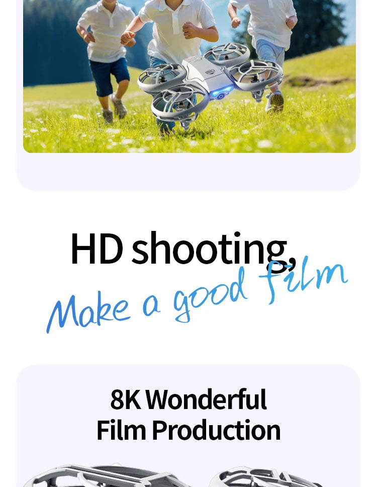 4DRC New V8 Mini Drone 6k profession HD Wide Angle Camera WiFi FPV RC Dron Height Keep Drones Helicopter Kids Toys Gifts