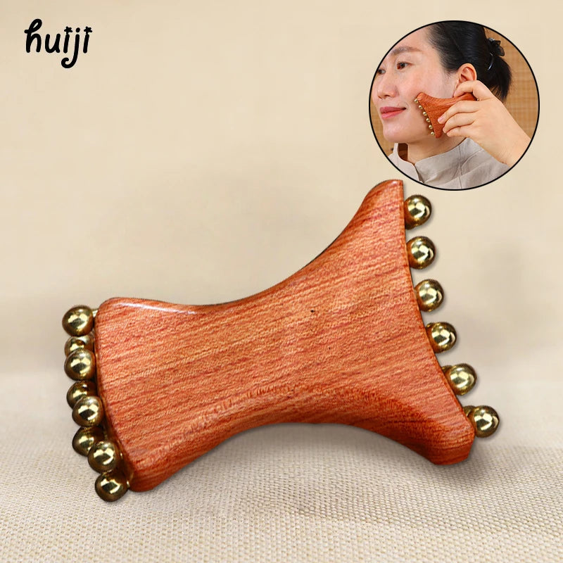 Radiant Skin Savior Lymphatic Detox Face Massager Fades Wrinkles Firms Jawline and Eyes Natural Copper Wood Beauty Tool