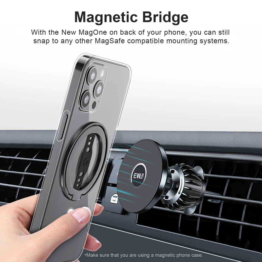 EWA Compatible with MagSafe Wireless Charging Phone Grip Stand with Silicone Finger Strap Removable Magnetic Ring Holder