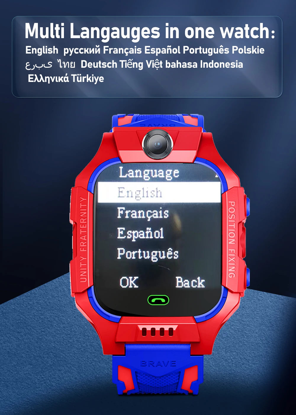 New Smart Watch Kids Position SOS Tracker Call Phone Voice Chat Photo Children Smartwatch Camera Boys Girls Gifts