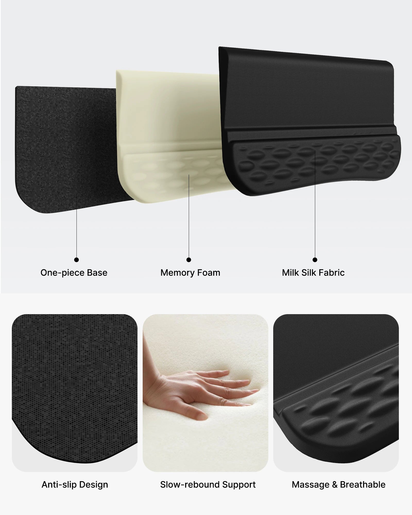 Computer Keyboard Wrist Rest for Desktop, 2 Angle Adjustment Ergonomic Keyboard Riser Holder Stand with Wrist Support for Office