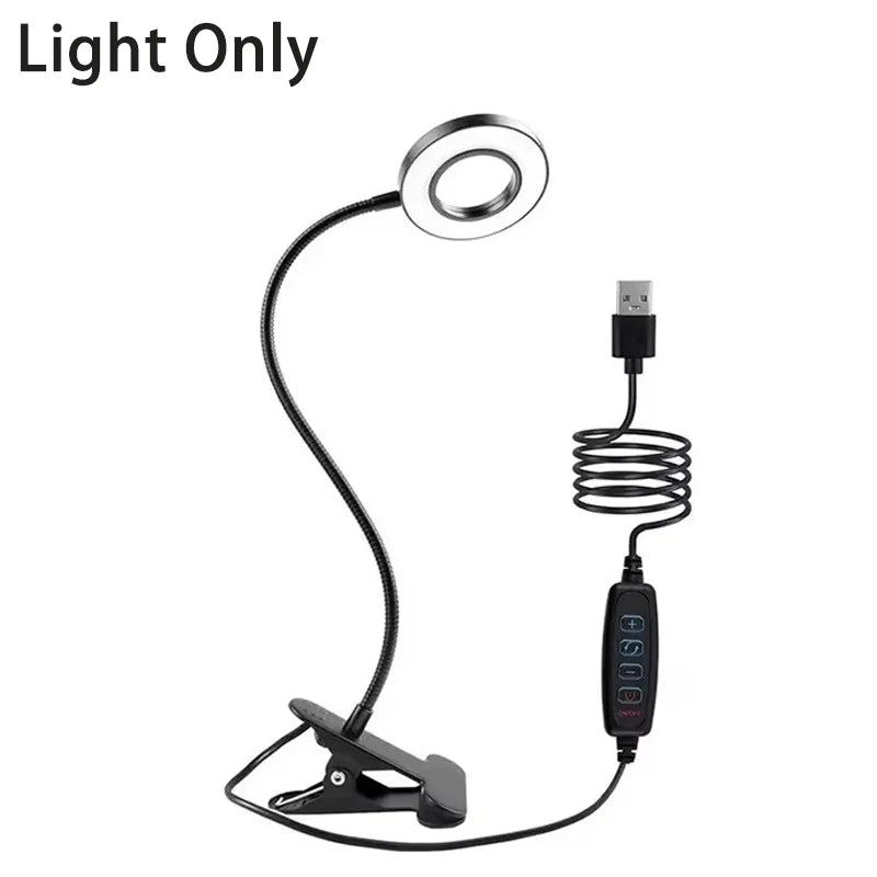 Dual Lights Led Ring Fill Light Flexiable USB Ring Light Fill-in Lamp Dimmable Ring Lamp with Phone Holder for Live Streaming