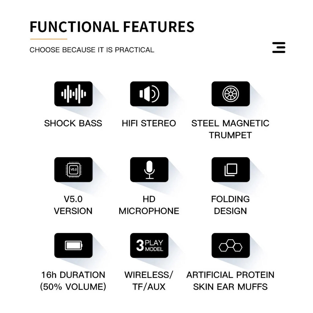 Wireless Gaming Headset with Microphone HiFi Sound Immersive Audio for PC Music Enjoyment Portable Bluetooth Earphones