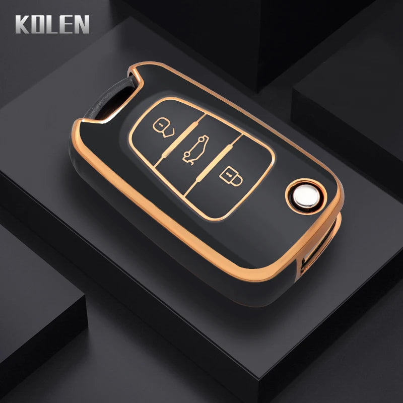 Fashion TPU Car Folding Key Case Cover Fob For Hyundai I20 I30 Elantra Azera Veracruz Veloster Kia Rio K7 K5 Sportage Sorento