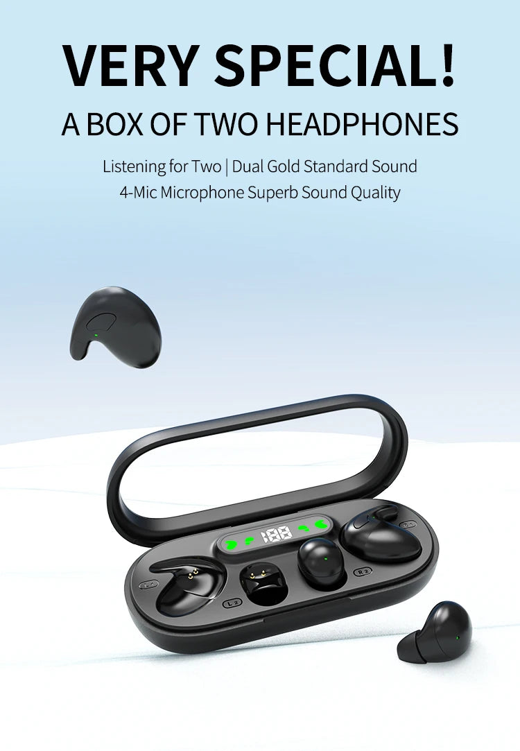 Pro Gaming Earbuds with ANC Ultra Long Battery Life Noise Cancelling for Sleep