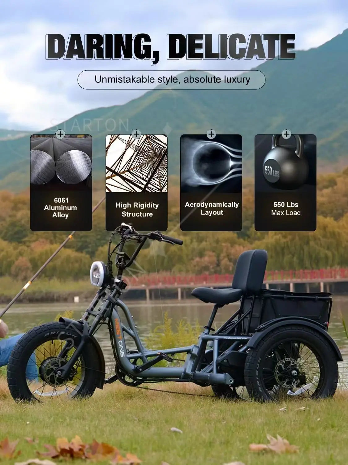 High Power Long Range Dual Motor Dual Battery 3 Wheel E Cargo Trike Adults Sand and Snow Fat Tire Electric Delivery Tricycle