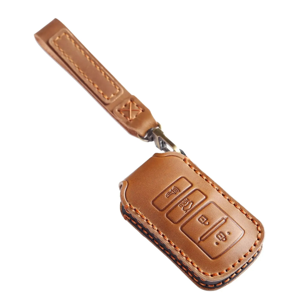 Luxury Leather Car Key Case Cover Fob Protect for Kia 4 Button Sorento K900 K7 Cadenza Accessories Keychain Holder Shell Bag