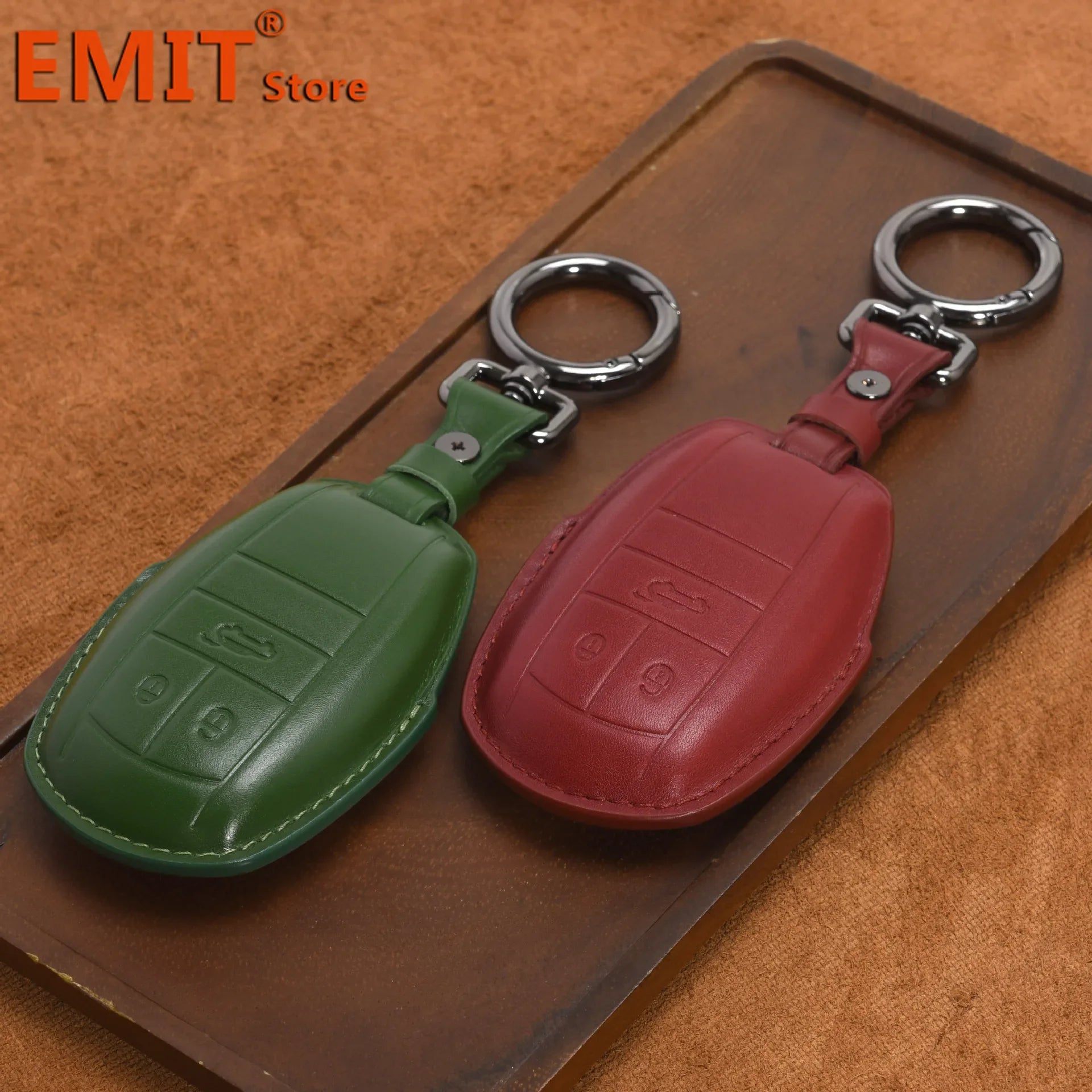Handmade Leather Key Fob for Bentley Bentayga Continental Flying Spur Mulsanne PHEV Continental GT Cover Case Car Accessories