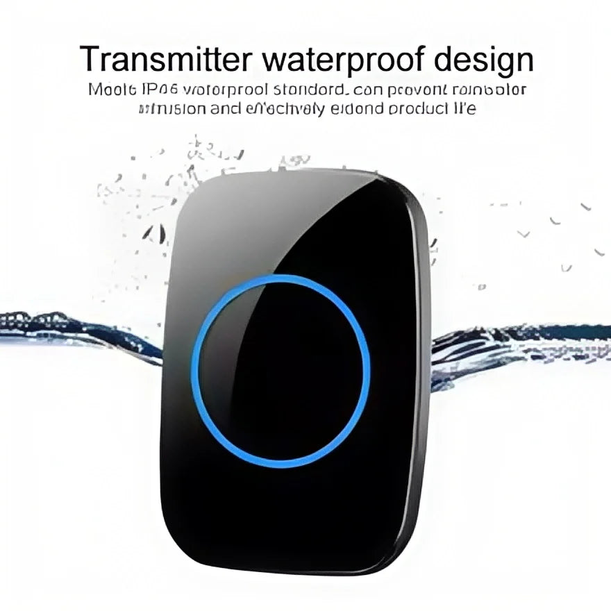 Smart Wireless Doorbell – Waterproof, 150M Range, Battery-Powered, Long-Distance Chime, Easy Installation for Home & Office
