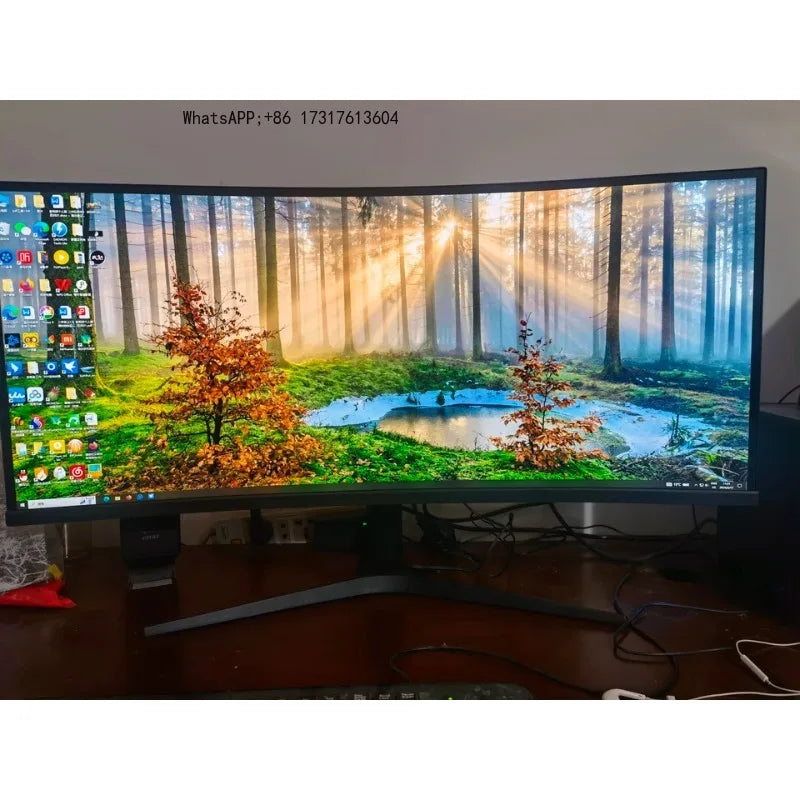 34 Inch Ultra Wide Curved Gaming Monitor 4K 144Hz 1ms HDR LED Display External Screen for Desktop PC Computer