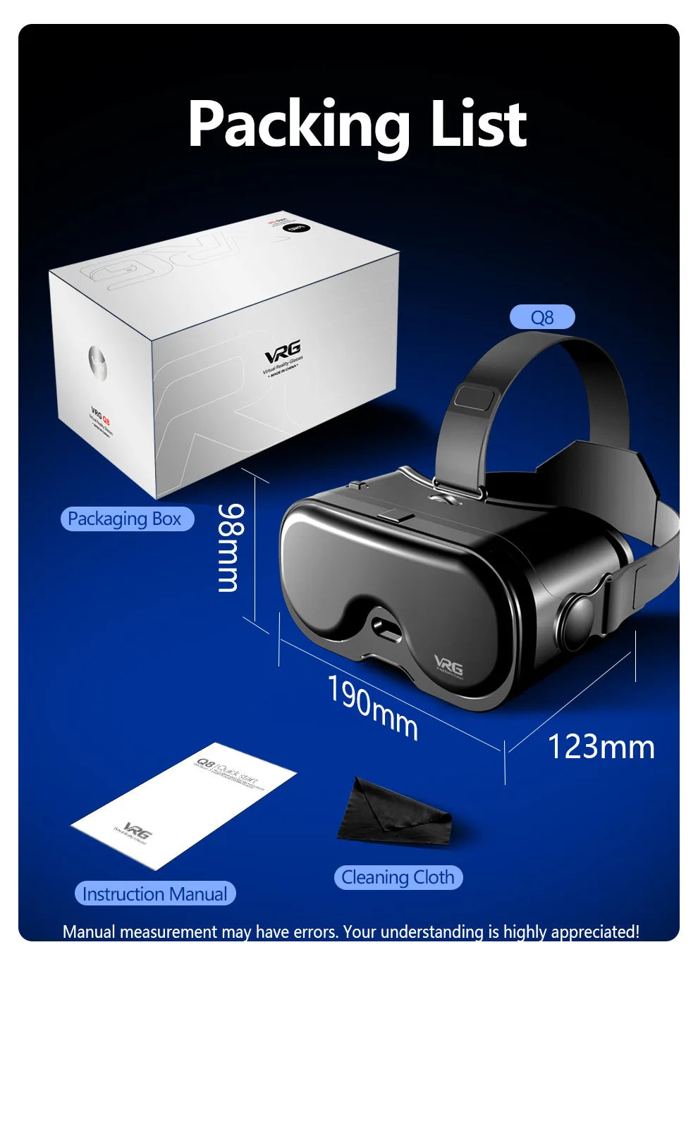 Virtual Reality 3D Glasses VR Devices Headset Helmet Lenses For iPhone Android Smartphone Mobile Viar Video Game VR All-In-One