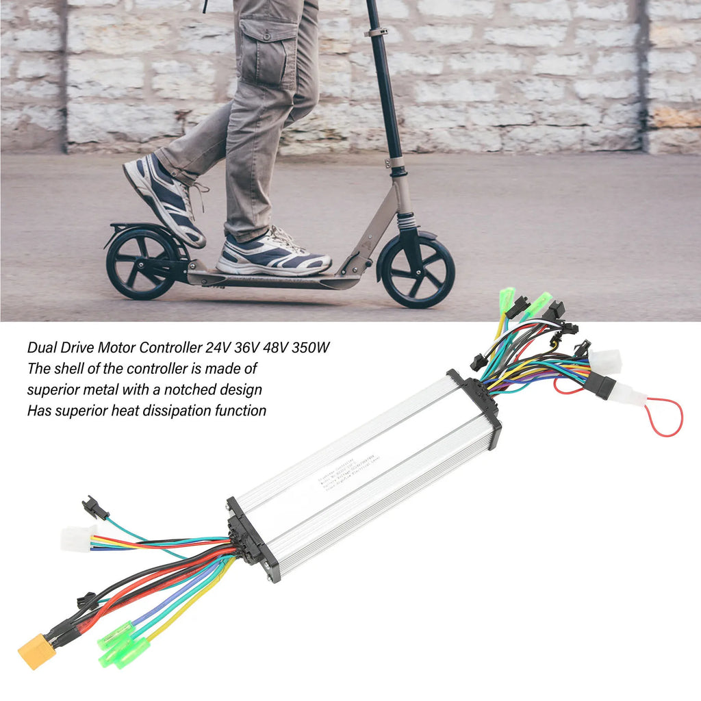 24V/36V/48V 350W Electric Scooter Motor Dual Drive Controller with Waterproof Display Panel Speed Dual Drive Controller Kit