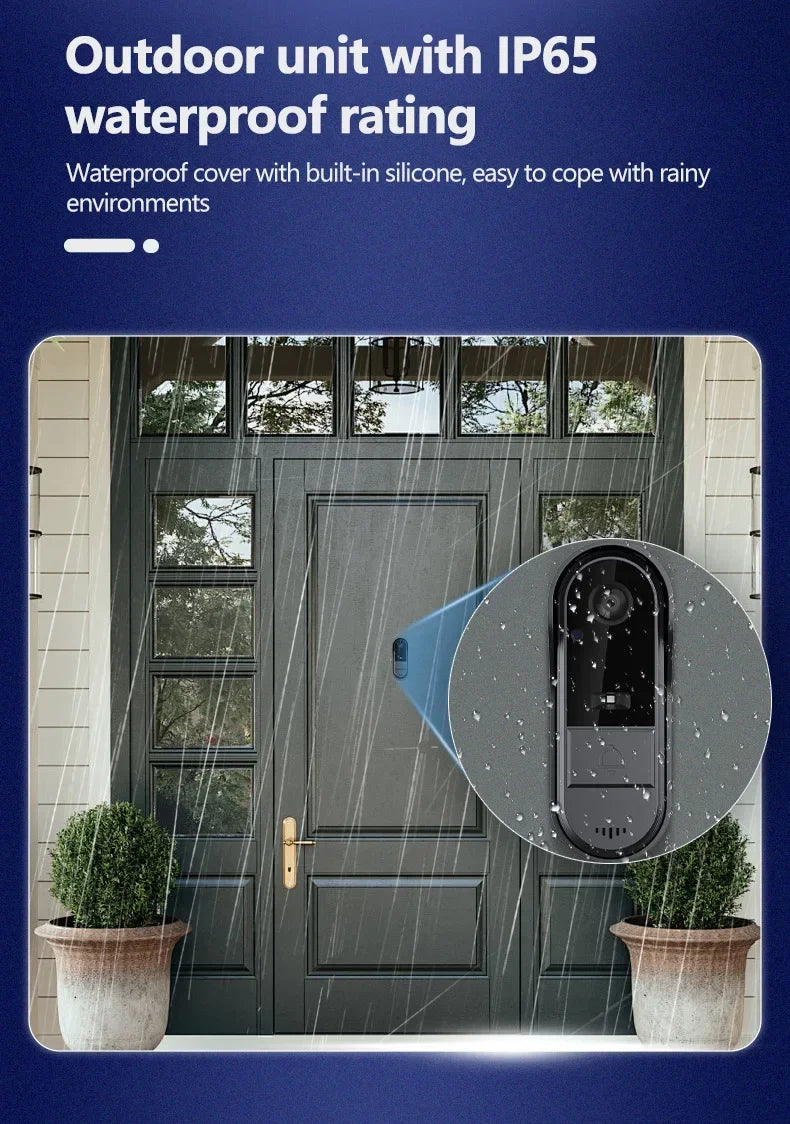 Wireless Intercom Doorbell Night Vision HD 4.3in LPS Screen Video Doorbell Camera Smart Home Security Visual Doorbell