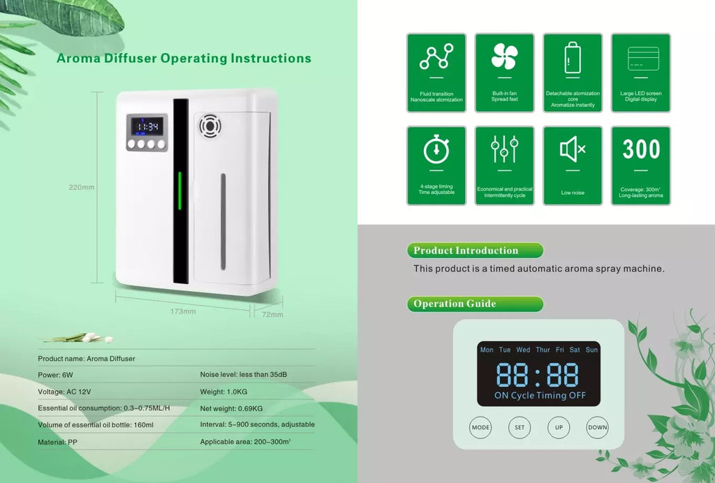 160ml Electric Oil Aroma Diffuser Fragrance Machine With Timer Scent Pure Essential Oil Diffuser Machine For Home Office Hotel
