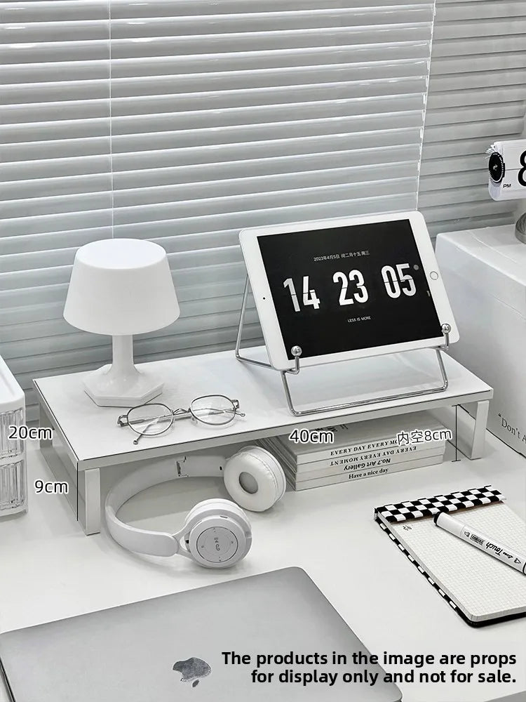 Desktop Cuter Monitor Riser Stand Office Desk Organizer Bookelf Storage Solution Simple Design Wood Material Tabletop Pl...