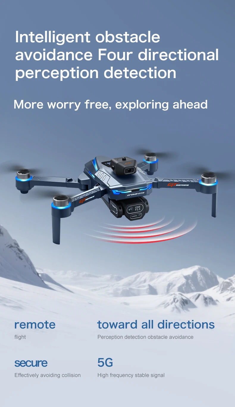 Original GT8 drone 8K HD dual camera aerial photography obstacle avoidance with large screen brushless four-axis aircraft dron