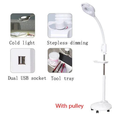 16X LED Lighting Magnifying Glass for Tattoo/Manicure and eyelashes/Skincare Beauty  Round fill light dimmable light