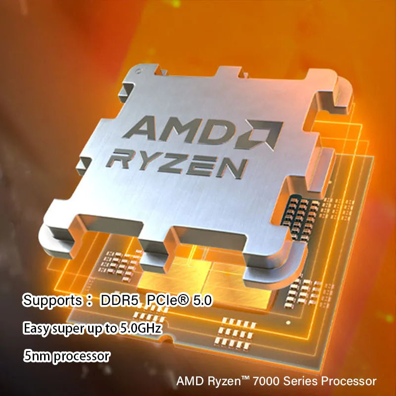 AMD Ryzen 7 7700 CPU R7 7700 5.3GHz 8-Core 16-Thread 40MB Game Cache Socket AM5 Desktop Processor for PC Gamer without Package