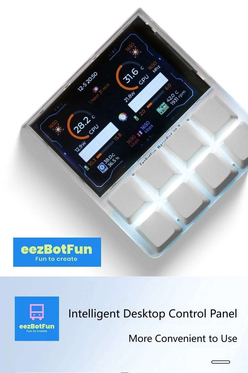 2025Designer Shortcut Keyboard Programmable With Screen RGB Streamdeck Desktop Smart Console USB Sub-Screen Tablet Laptop Office
