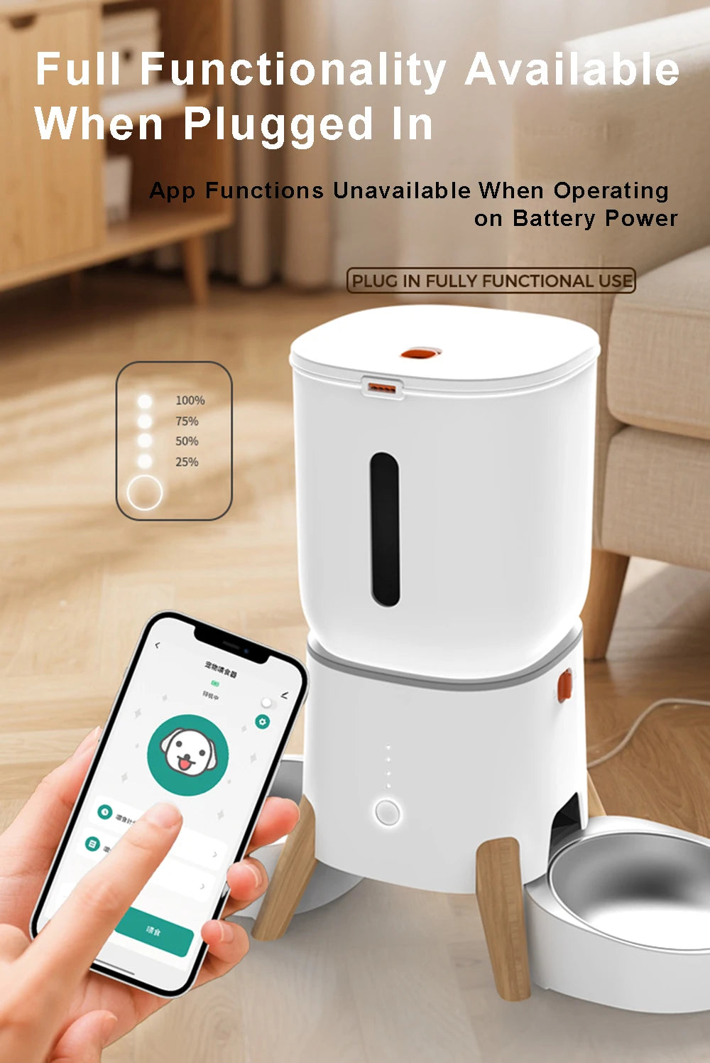 5L Pet Intelligent Feeder WiFi Automatic Cat Feeders for 2 Cats Cat Food Dispenser with APP Control Double Stainless Steel Bowls