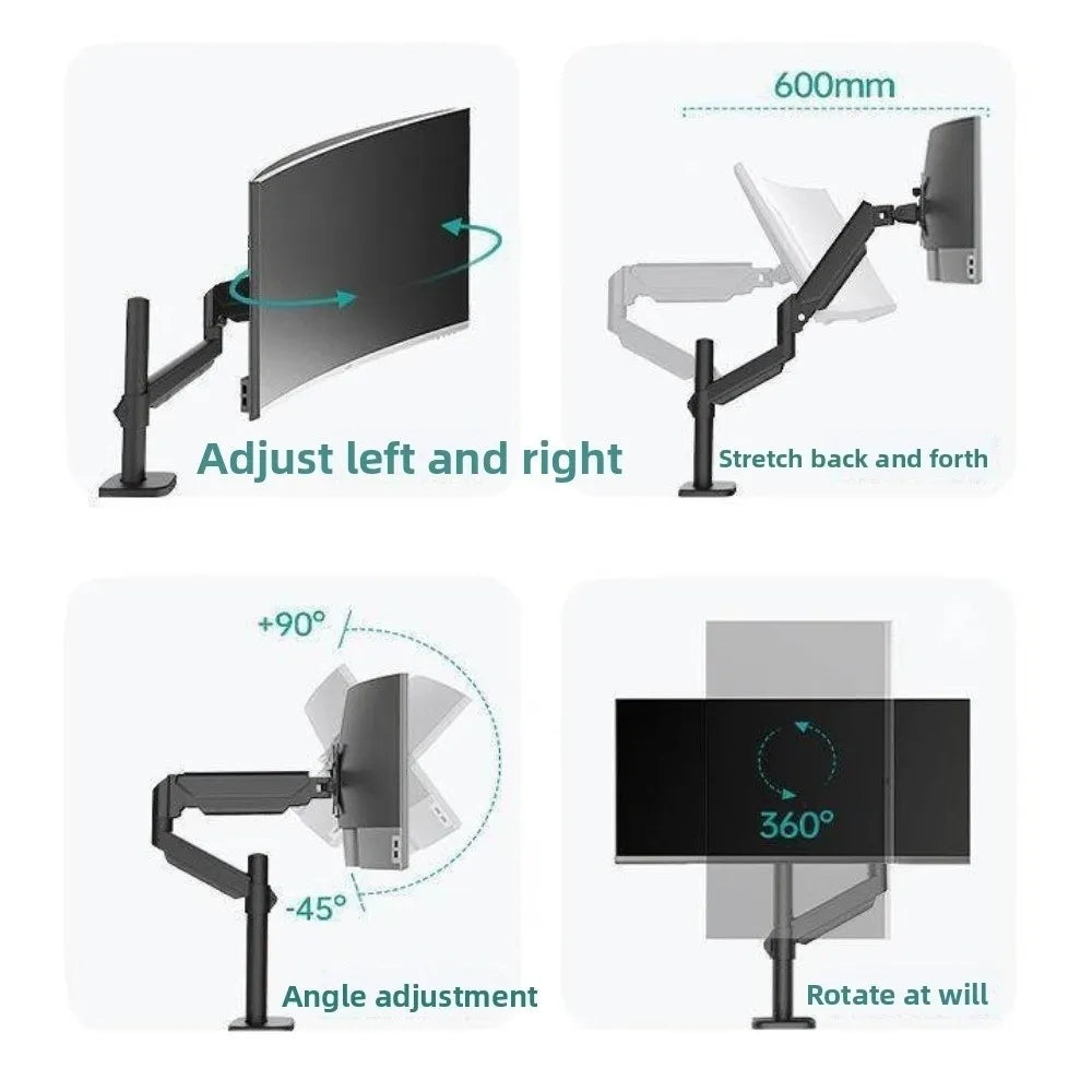 Desktop Mount Monitor Arm Stand with Tray Expandable Monitor Holder Ergonomic Universal Monitor Bracket Computer Monitor