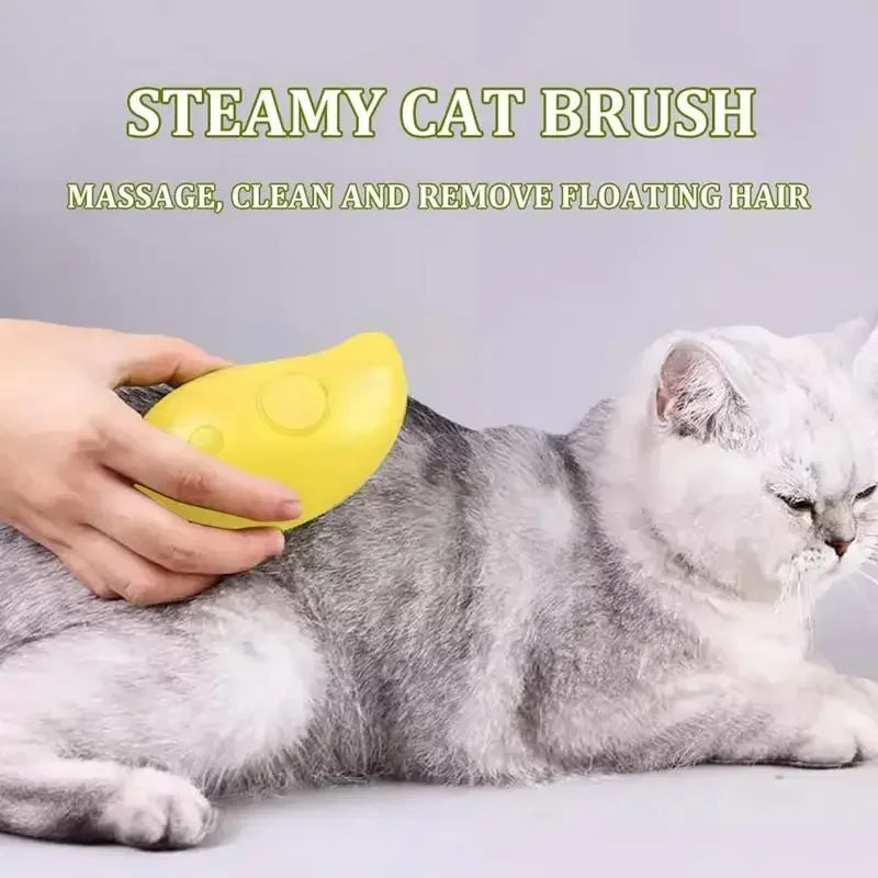 3-in-1 Electric Pet Grooming Steam Brush Sprayer Massage Comb for Cats Dogs Shedding Control Gentle Anti-Static Grooming Tool