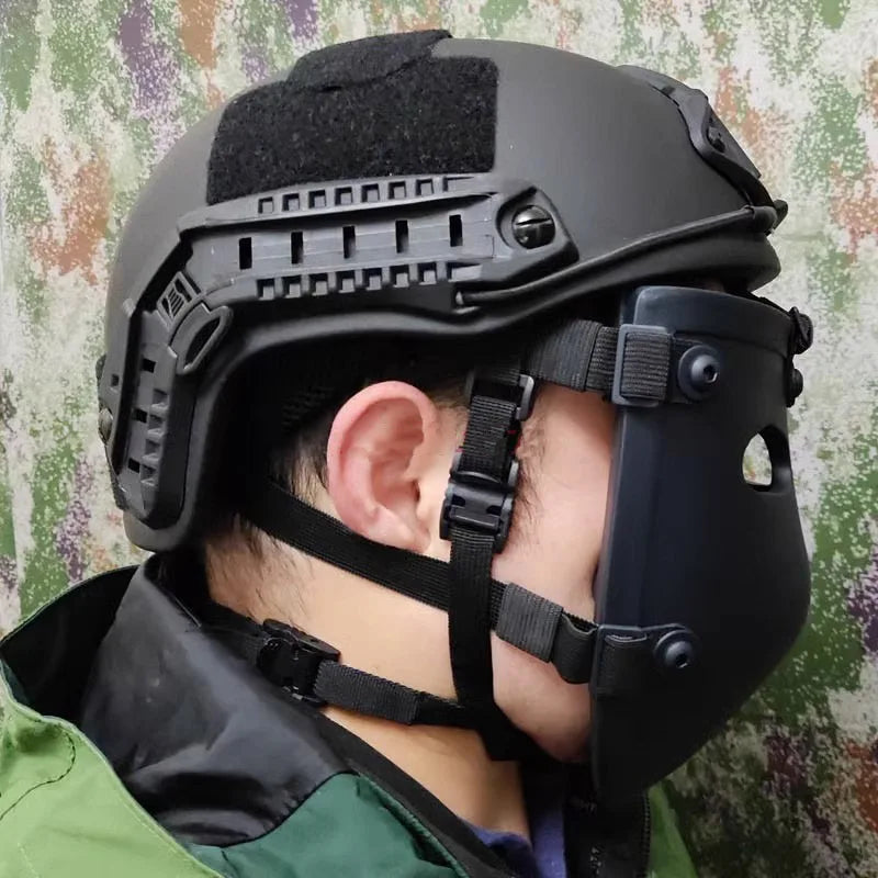 Genuine ISO Lightweight NIJ IIIA Aramid Ballistic Visor Black Face mask Cover Bulletproof Mask Half Face Shield AK47