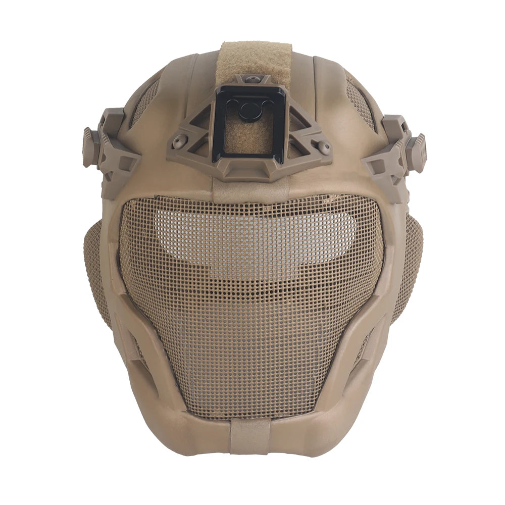 Full Protection Tactical Helmet Militar Hunting Airsoft Paintball CS Steel Mesh Safety Face Mask EVA Lightweight Punk Cosplay