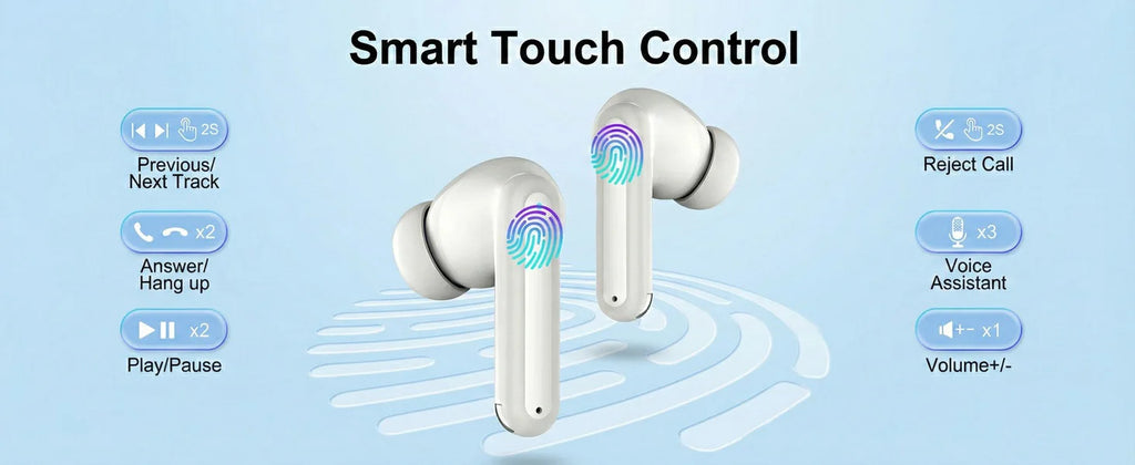 ANC ENC Wireless Earbuds HiFi Stereo Sound Bluetooth 5.4 Gaming Headphones Sport Noise Cancelling Earphones for gym running