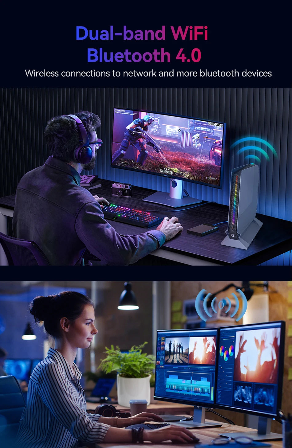 Gaming Mini Desktop PC Intel Core i9-12900H NVIDIA RTX4060 RTX3050 8GB GPU 32GB DDR4 1TB M.2 NVMe SSD WiFi6 Win11 RGB Light