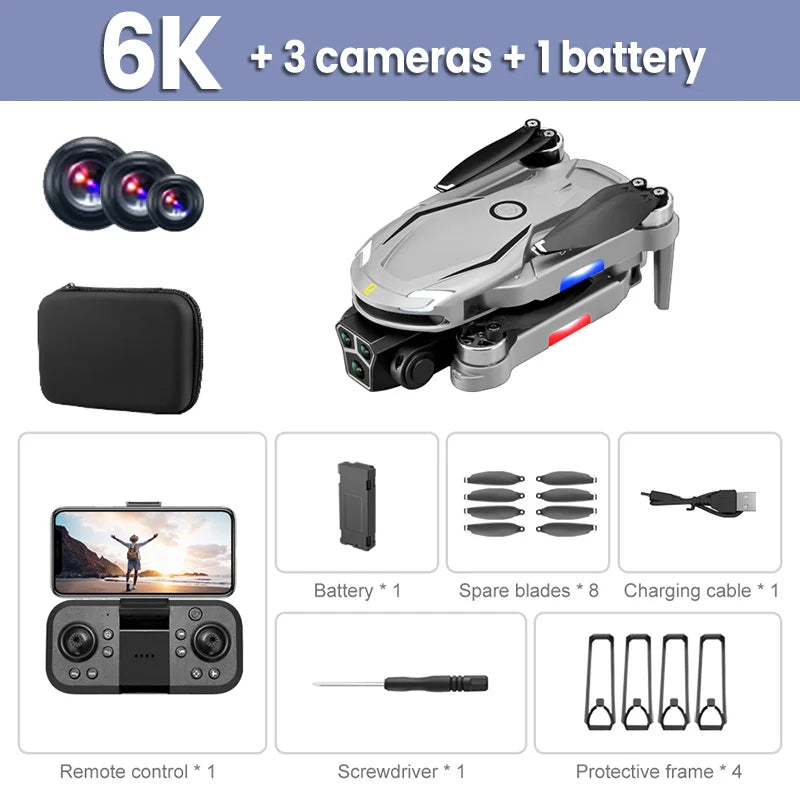 Original V888 4K Drone Three Camera HD Aerial Photography WIFI 5G Optical Localization Four-way Obstacle Avoidance New Dron