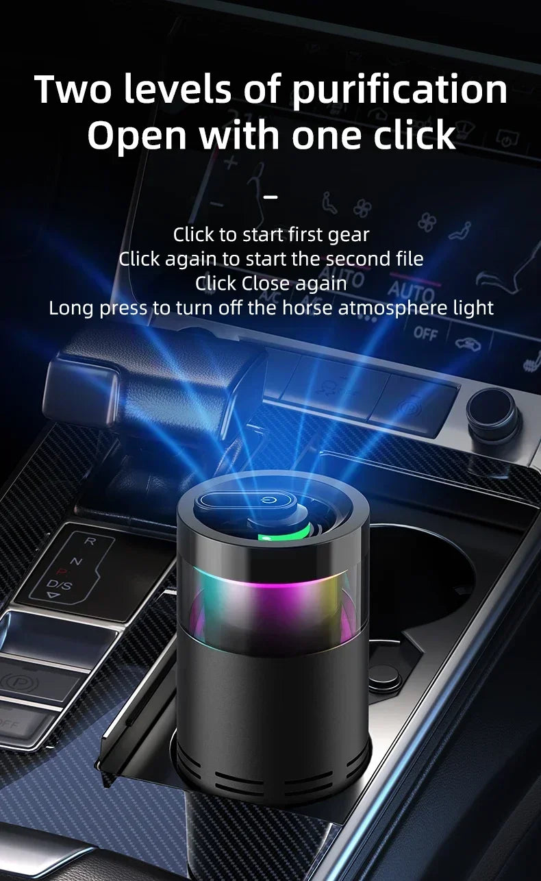 Mini Air Purifier with Aromatherapy Sticks True HEPA Filter Cleans Air & Eliminates 99.97% of Dust, Odors - Cars, School, Office