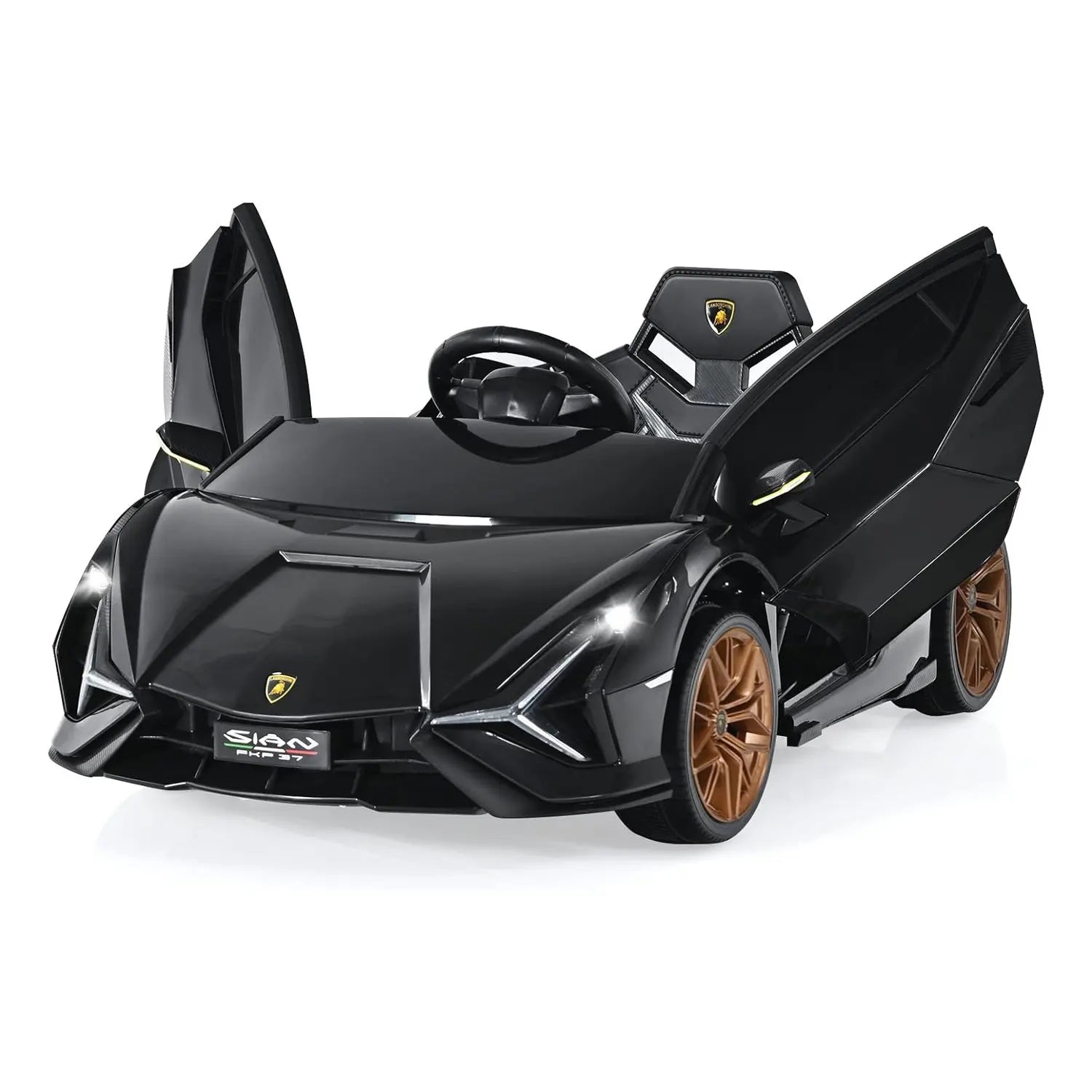 12 V Lamborghini Children's Electric Car, with 2.4 G Remote Control, with Radio, Music and LED Headlights, for Age 3–8 Years