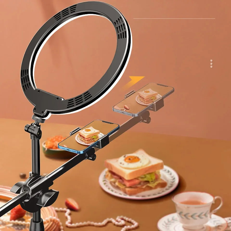 Ring Lamp Desktop Stand Lighting Professional Live Broadcast Fill Light For Nail Art With Tripod LED Ring Light Phone Holder