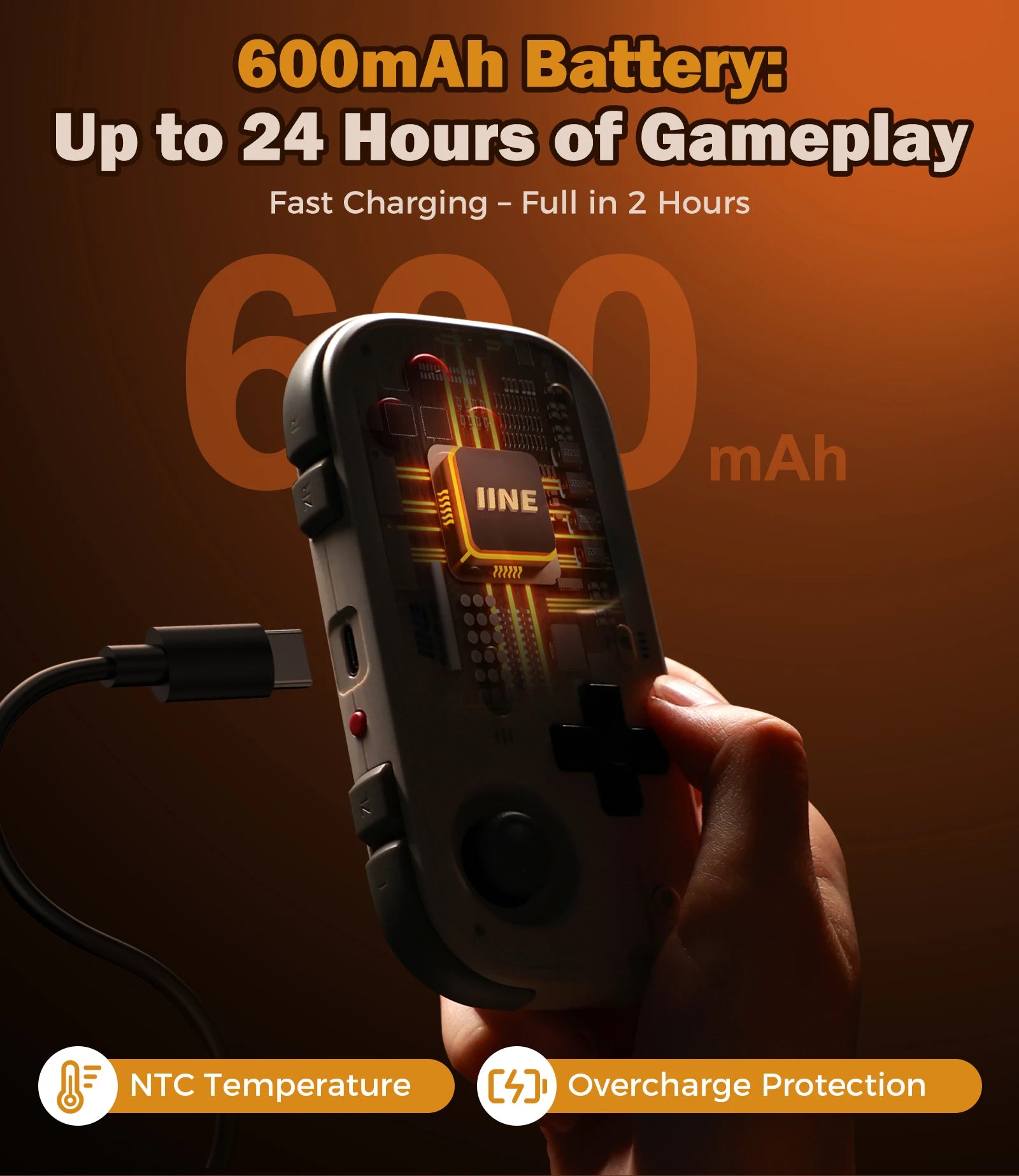 IINE Pocket Retro Game Controller,1000Hz Recessed Stick, Hall Effect Joysticks,Portable Mini Gamepad Customizable Controls