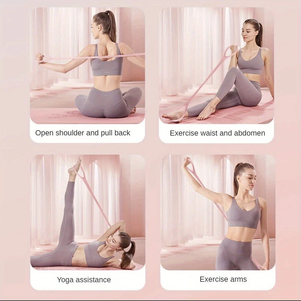Silicone yoga resistance band - elastic fitness stretching rope, used for back, waist, arm exercises - suitable for exercise