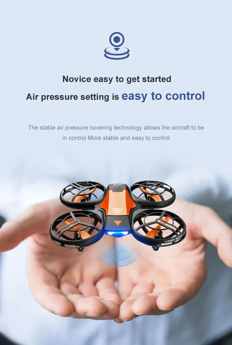 4DRC V8 New Mini Quadcopter Drone - 4K HD Wide Angle Camera, WiFi FPV Remote Control, Height Hold, 4-Axis RC Aircraft Kids' Toy