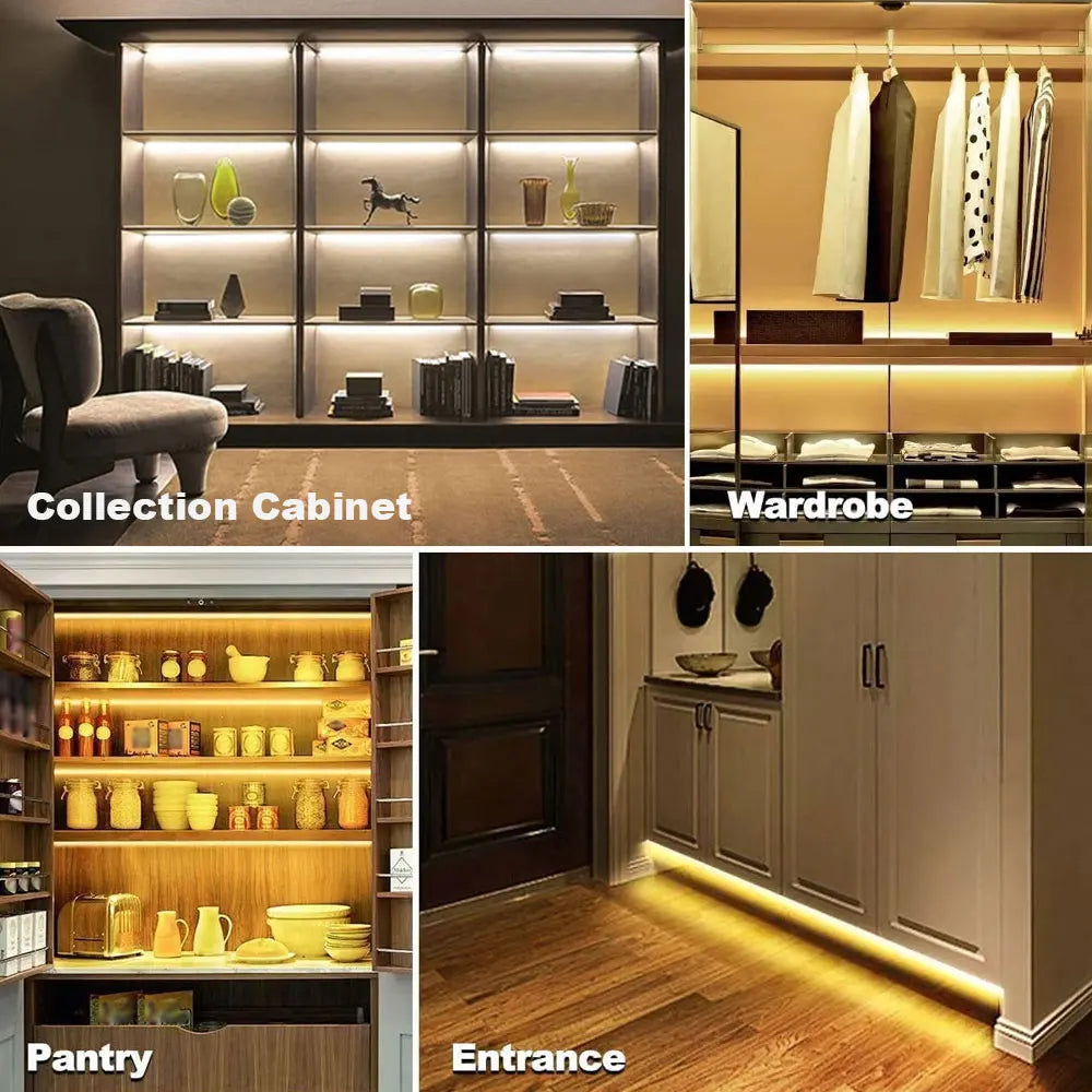 COB LED Strip Lights 5V USB 1/2/3M Strip 1-6 Pcs With Penetrating Wood Touch Dimmer Switch For Kitchen,Showcase,Cabinet Lighting