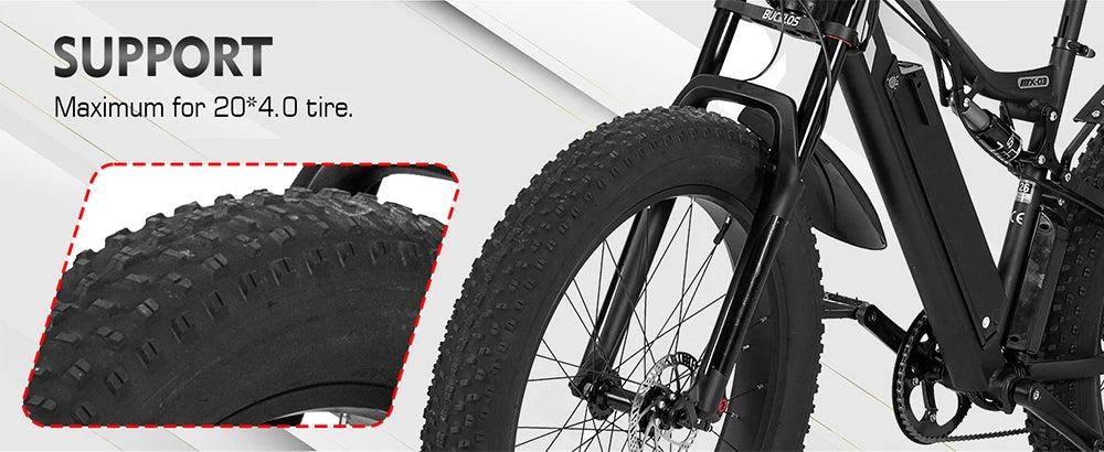 BUCKLOS 26*4.0 Snow Bike Fork Air Suspension Bicycle Fat Fork 4.0 Tire 9*135mm Mountain Bike Forks Beach E-Bike Forks