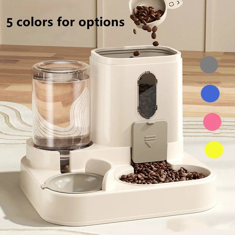 FF-6 Automatic Dog Cat Feeder and Water Dispenser Gravity Food Feeder and Waterer Set with Pet Food Bowl Universal Pet Products