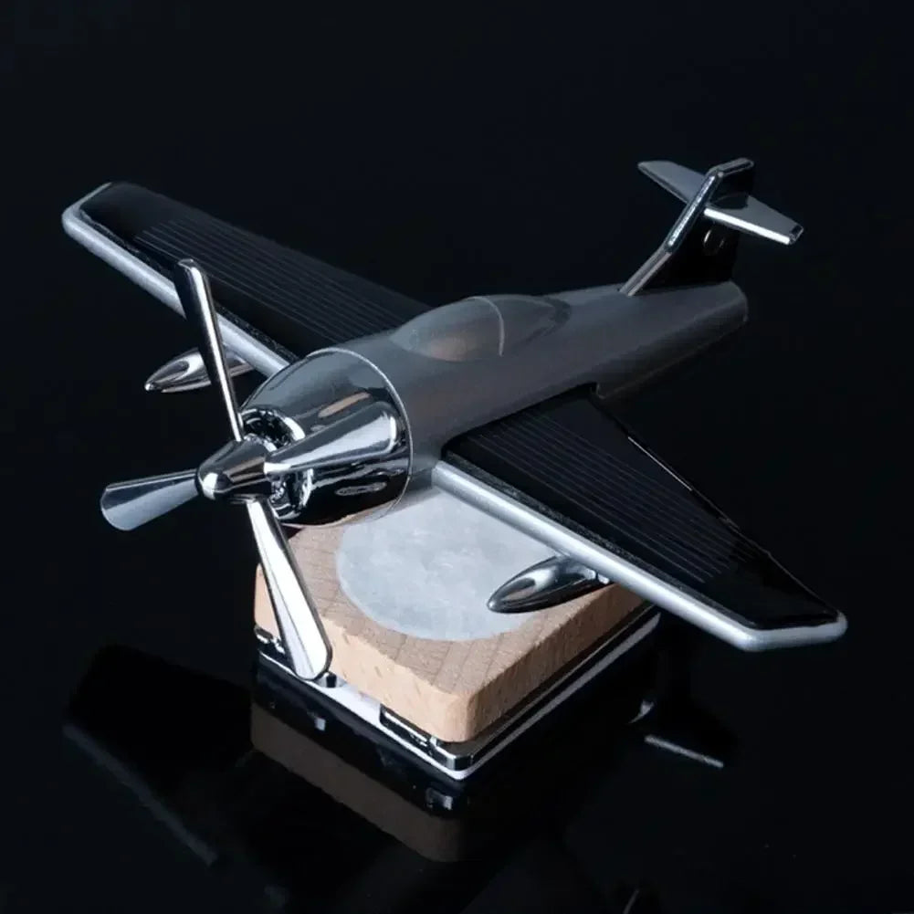 Car Essential Oil Diffuser Solar Airplane Air Freshener Wooden Base Fragrance Aromatherapy Diffuser Ornaments Auto Accessories